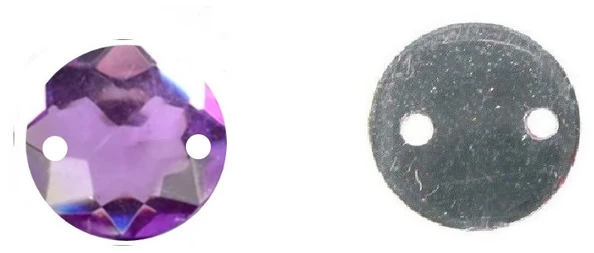 RAINBOW Prisiuvama akrilo akutė 8 mm, spalva šviesiai violetinė
