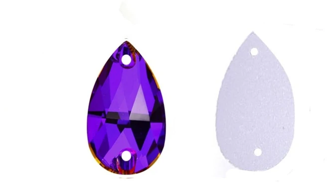 RAINBOW Prisiuvama akrilo akutė 8x13 mm, spalva violetinė