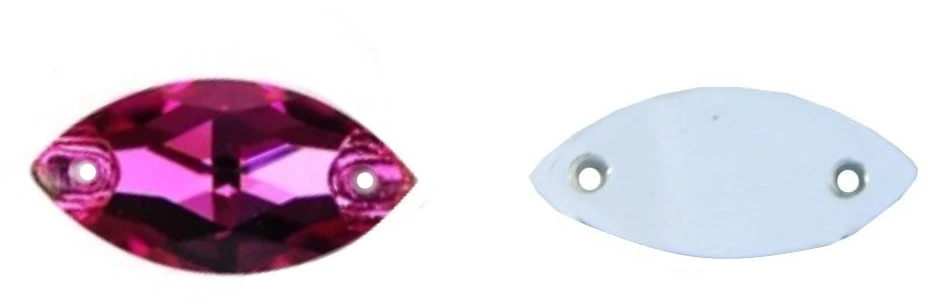RAINBOW Prisiuvama akrilo akutė 9x20 mm, spalva tamsiai rožinė