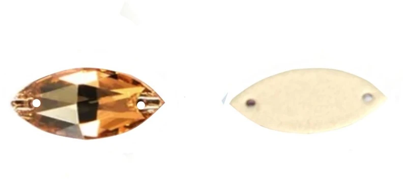 RAINBOW Prisiuvama metalizuota akrilo akutė 7x15 mm, spalva aukso