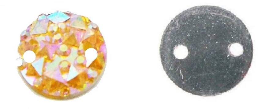 RAINBOW Prisiuvama mozaikinė akrilo akutė 10 mm, spalva geltona