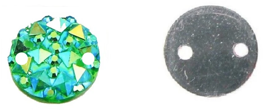 RAINBOW Prisiuvama mozaikinė akrilo akutė 10 mm, spalva žalia