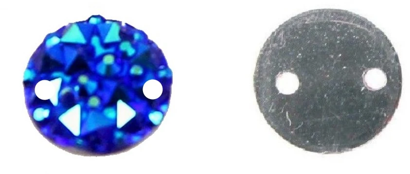 RAINBOW Prisiuvama mozaikinė akrilo akutė 10 mm, spalva mėlyna