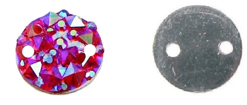 RAINBOW Prisiuvama mozaikinė akrilo akutė 10 mm, spalva rožinė