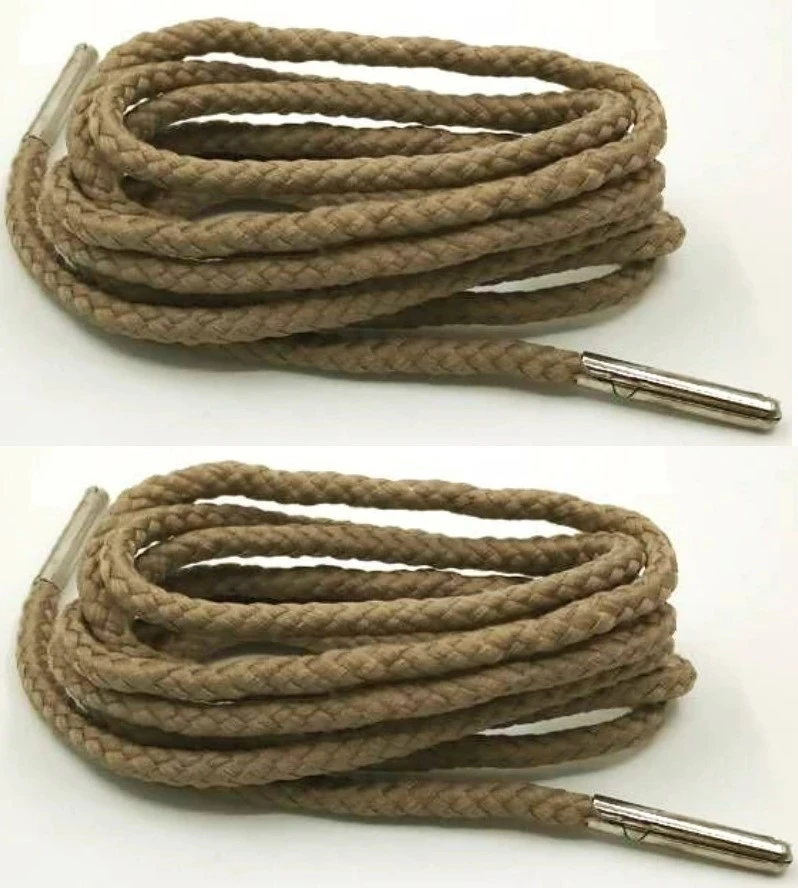 RAINBOW Stori apvalūs batraiščiai 6 mm 120 cm su sidabro spalvos antgaliais, spalva pilkai ruda