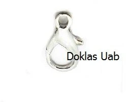 RAINBOW Užsegimas vėriniams 12x6 mm, spalva šviesaus sidabro