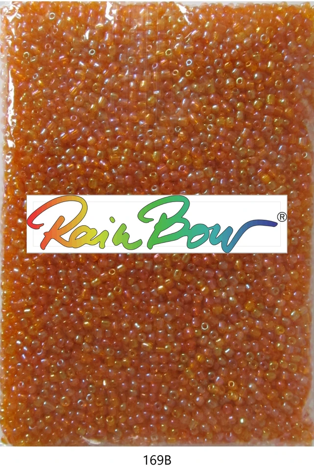 Stikliniai apvalūs karoliukai (biseris) Nr. 6/0 RainBow® 500g, spalva 169B