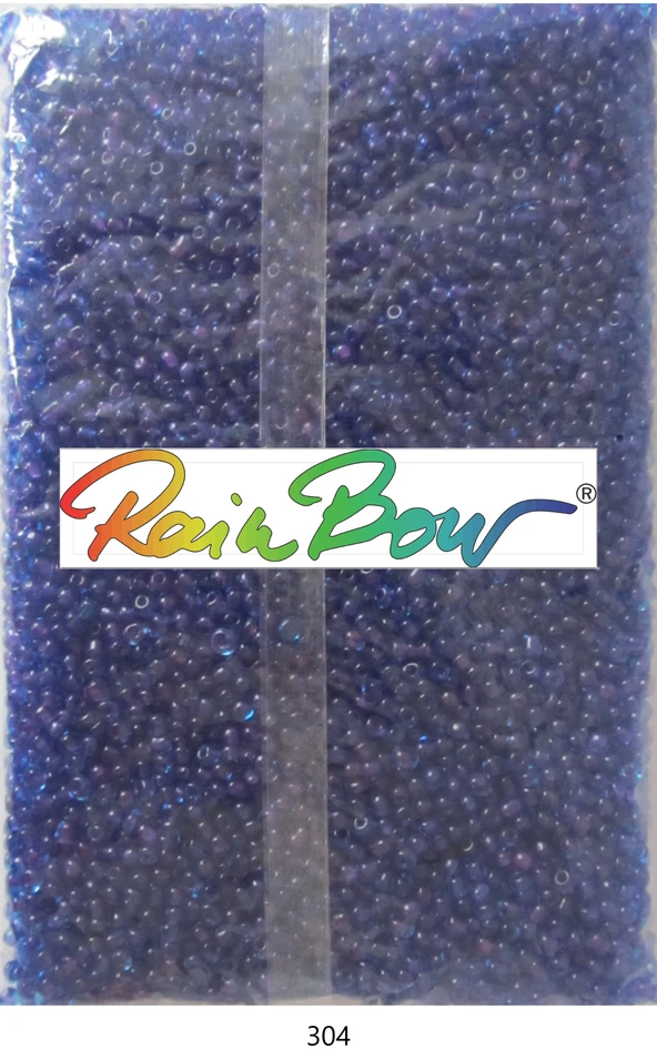 Stikliniai apvalūs karoliukai (biseris) Nr. 6/0 RainBow® 500g, spalva 304