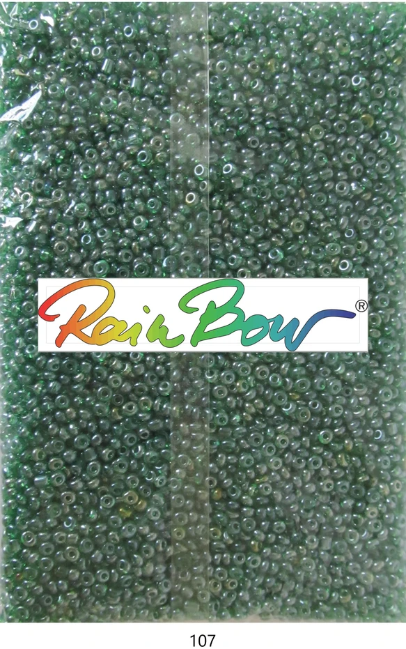 Stikliniai apvalūs karoliukai (biseris) Nr. 6/0 RainBow® 500g, spalva 107