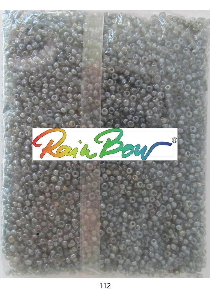 Stikliniai apvalūs karoliukai (biseris) Nr. 6/0 RainBow® 500g, spalva 112