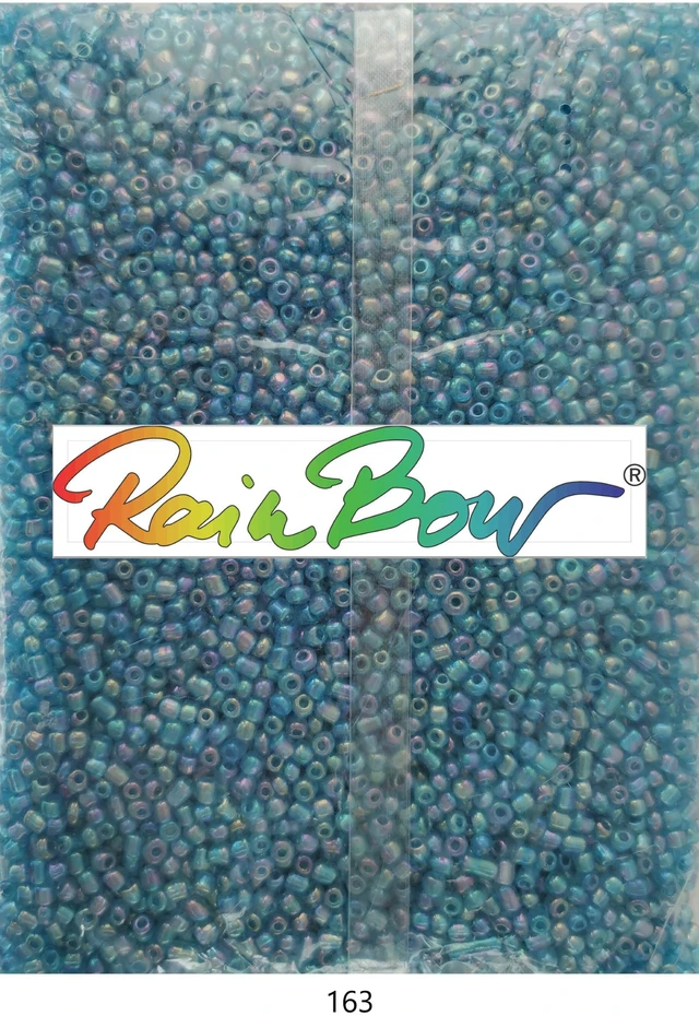 Stikliniai apvalūs karoliukai (biseris) Nr. 6/0 RainBow® 500g, spalva 163