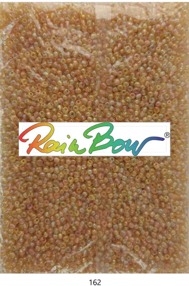 Stikliniai apvalūs karoliukai (biseris) Nr. 6/0 RainBow® 500g, spalva 162