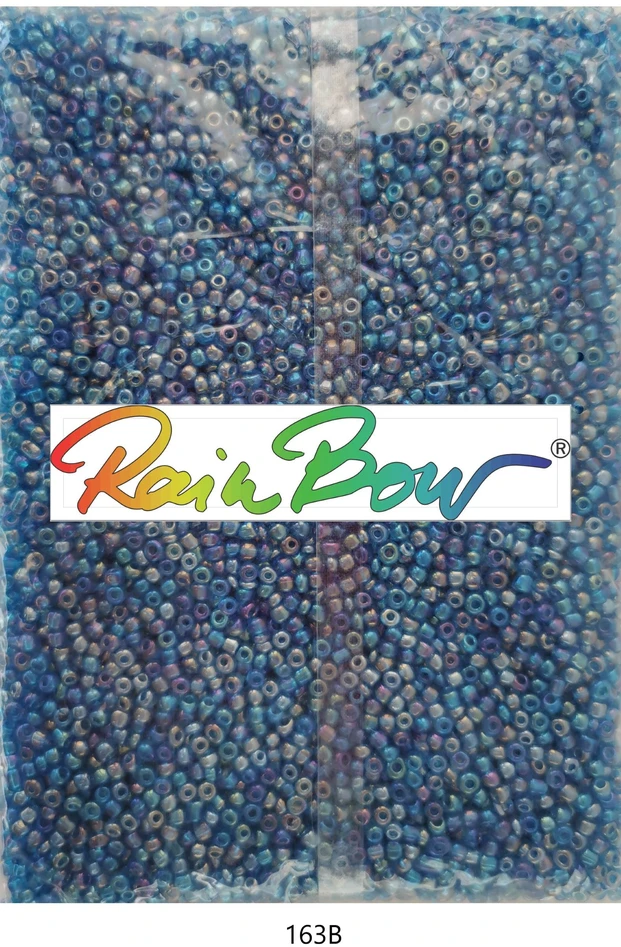 Stikliniai apvalūs karoliukai (biseris) Nr. 6/0 RainBow® 500g, spalva 163B