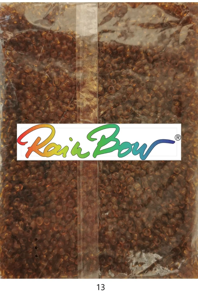 Stikliniai apvalūs karoliukai (biseris) Nr. 6/0 RainBow® 500g, spalva 13
