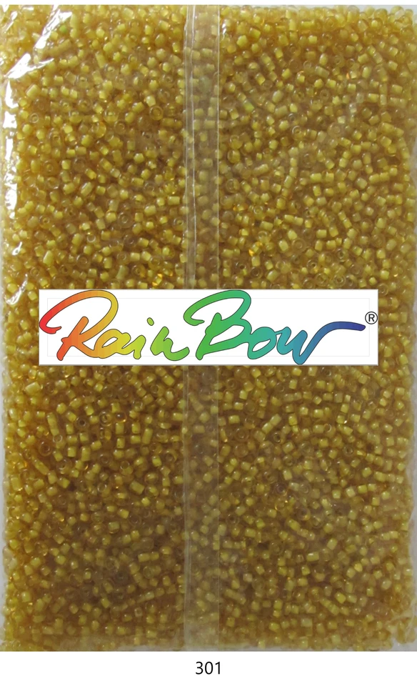 Stikliniai apvalūs karoliukai (biseris) Nr. 6/0 RainBow® 500g, spalva 301