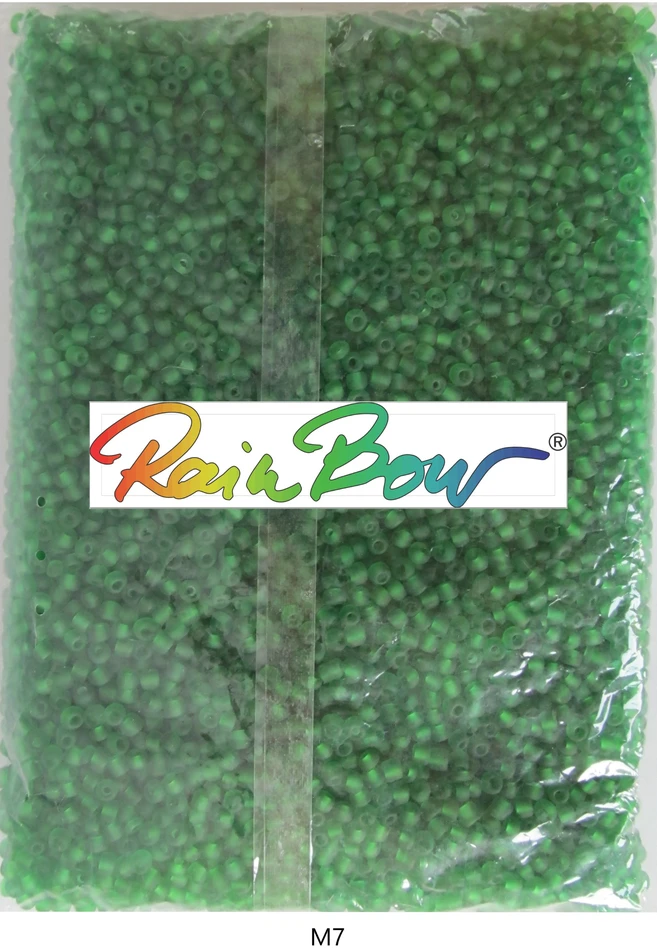 Stikliniai apvalūs karoliukai (biseris) Nr. 6/0 RainBow® 500g, spalva M7