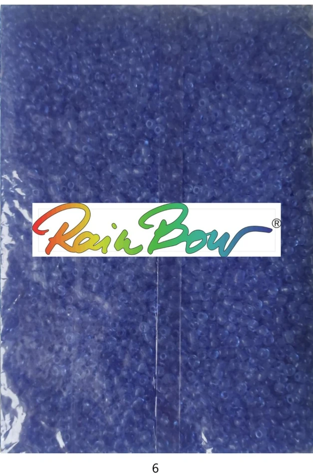 Stikliniai apvalūs karoliukai (biseris) Nr. 6/0 RainBow® 500g, spalva 6