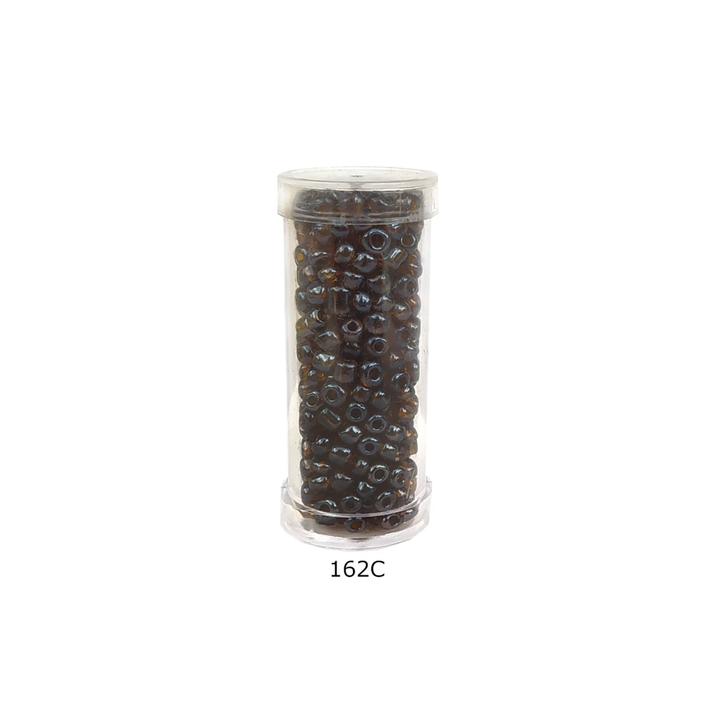 Stikliniai apvalūs karoliukai (biseris) Nr. 6/0 RainBow® plastikinėje tūbelėje 25 g, spalva 162C