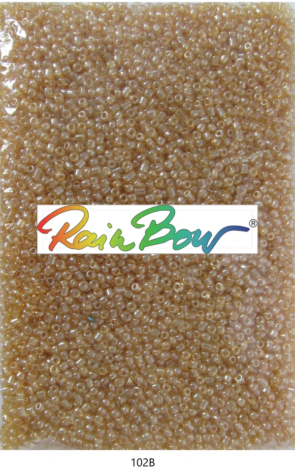 Stikliniai apvalūs karoliukai (biseris) Nr. 6/0 RainBow® 500g, spalva 102B