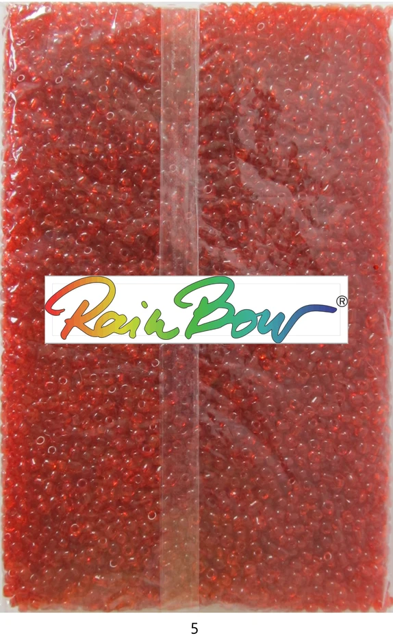 Stikliniai apvalūs karoliukai (biseris) Nr. 6/0 RainBow® 500g, spalva 5