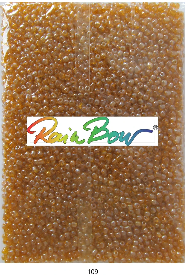 Stikliniai apvalūs karoliukai (biseris) Nr. 6/0 RainBow® 500g, spalva 109