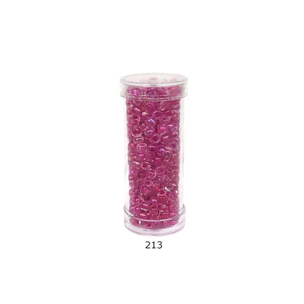 Stikliniai apvalūs karoliukai (biseris) Nr. 6/0 RainBow® plastikinėje tūbelėje 25 g, spalva 213