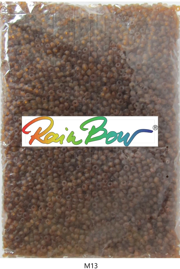 Stikliniai apvalūs karoliukai (biseris) Nr. 6/0 RainBow® 500g, spalva M13