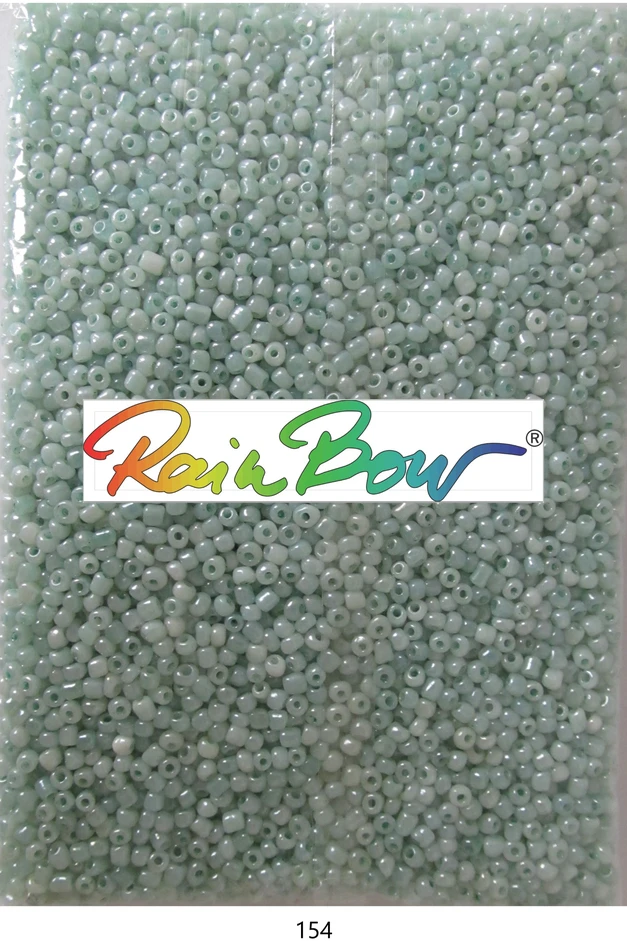 Stikliniai apvalūs karoliukai (biseris) Nr. 6/0 RainBow® 500g, spalva 154