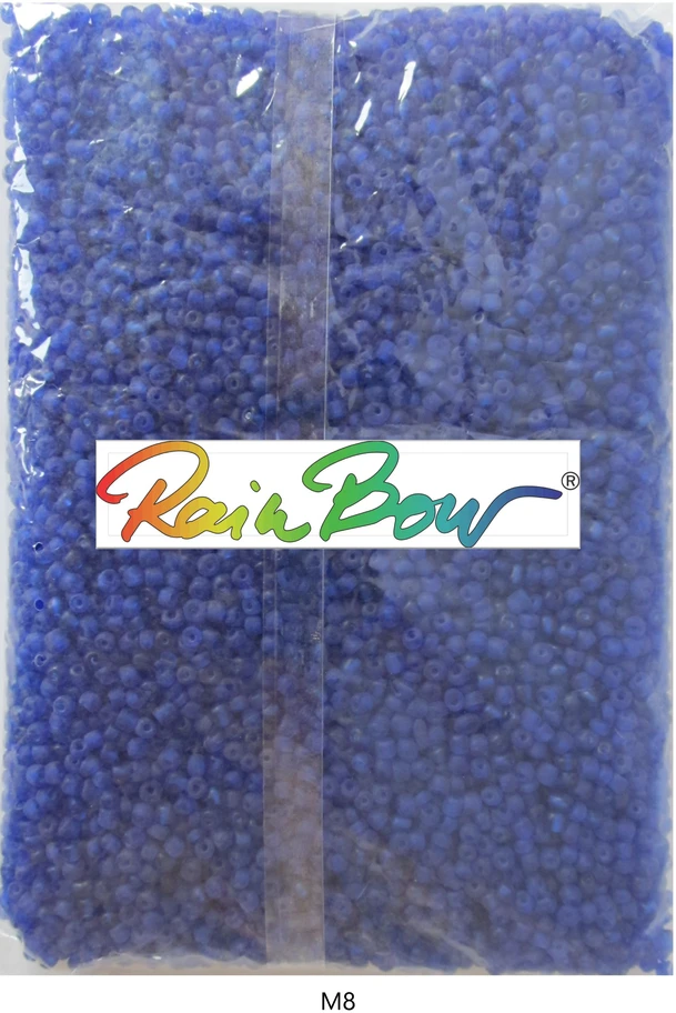 Stikliniai apvalūs karoliukai (biseris) Nr. 6/0 RainBow® 500g, spalva M8