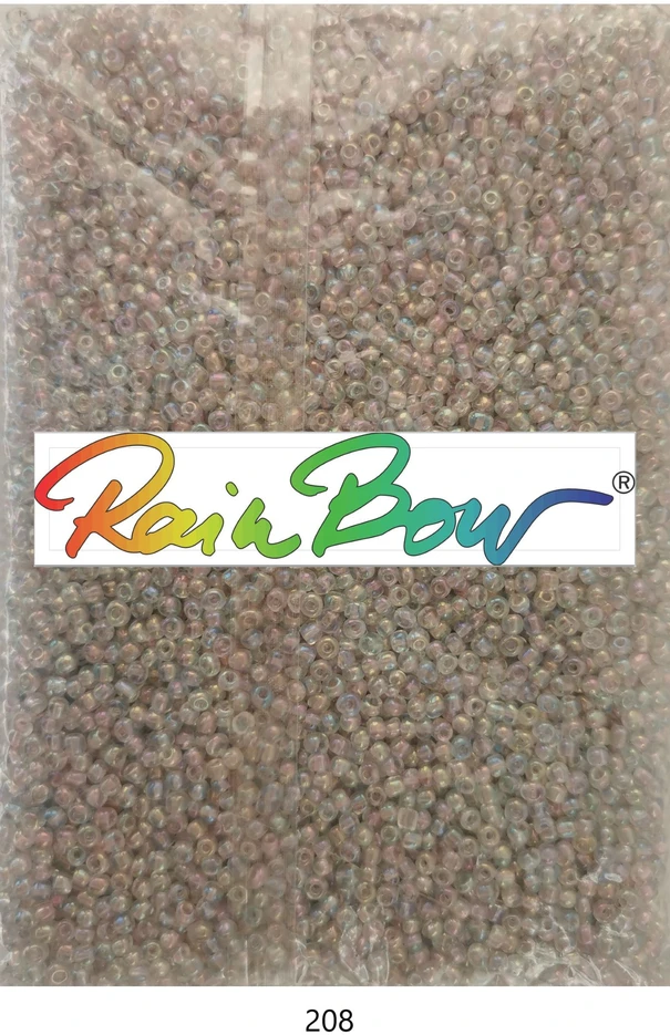 Stikliniai apvalūs karoliukai (biseris) Nr. 6/0 RainBow® 500g, spalva 208