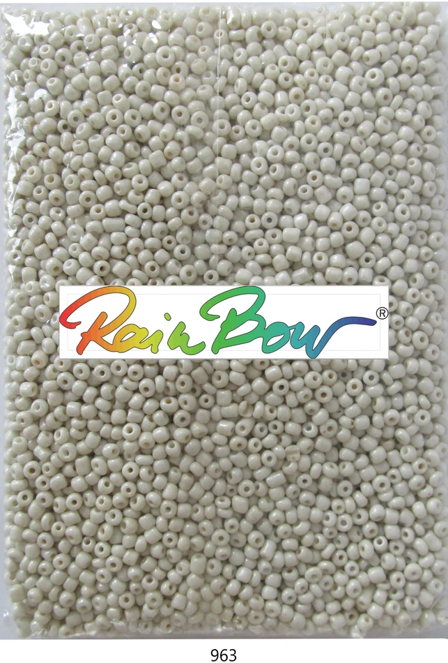 Stikliniai apvalūs karoliukai (biseris) Nr. 6/0 RainBow® 500g, spalva 963