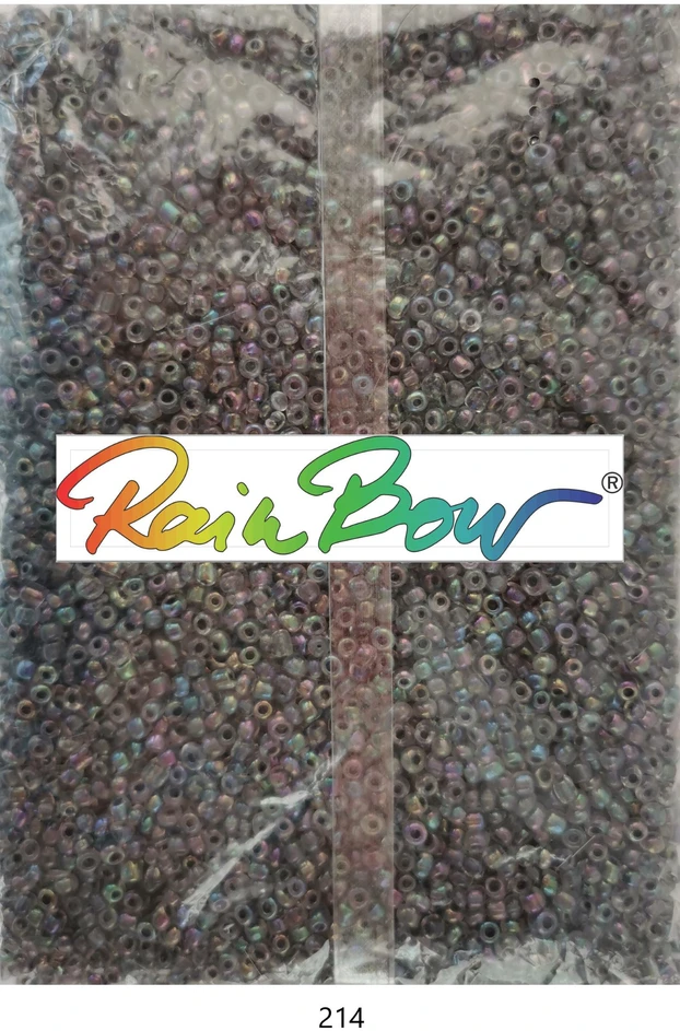Stikliniai apvalūs karoliukai (biseris) Nr. 6/0 RainBow® 500g, spalva 214