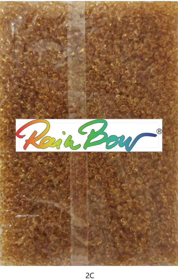 Stikliniai apvalūs karoliukai (biseris) Nr. 6/0 RainBow® 500g, spalva 2C