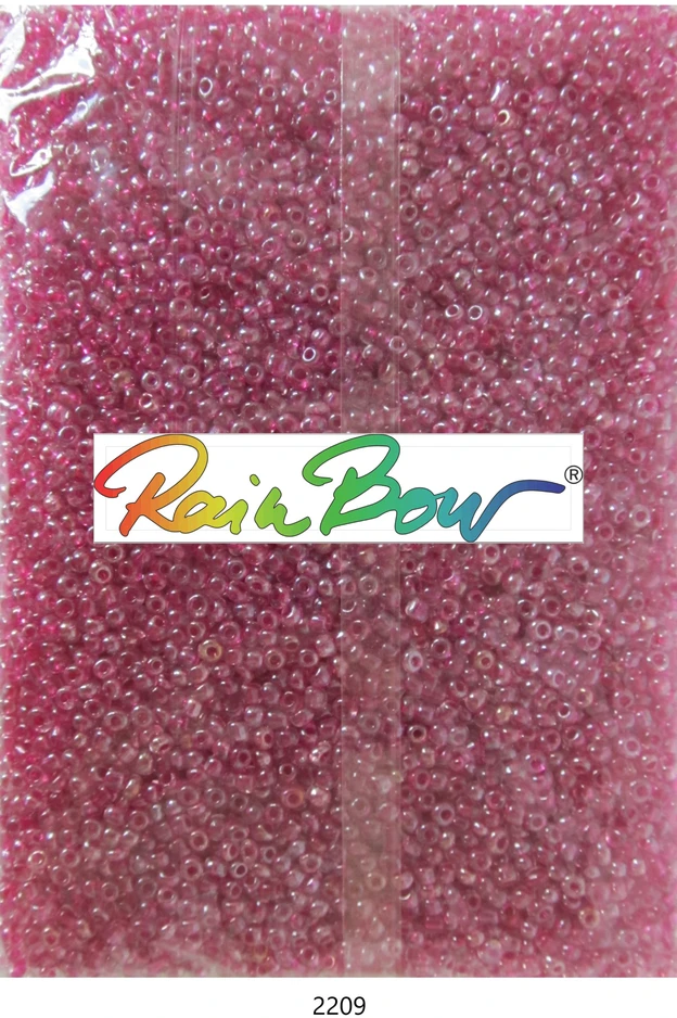 Stikliniai apvalūs karoliukai (biseris) Nr. 6/0 RainBow® 500g, spalva 2209