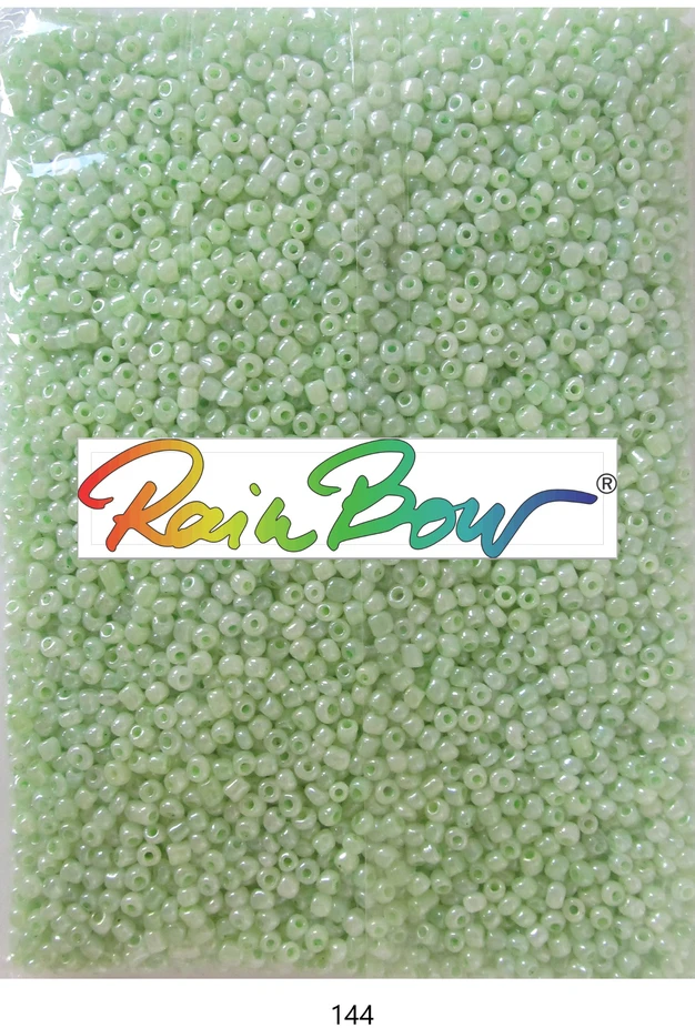 Stikliniai apvalūs karoliukai (biseris) Nr. 6/0 RainBow® 500g, spalva 144