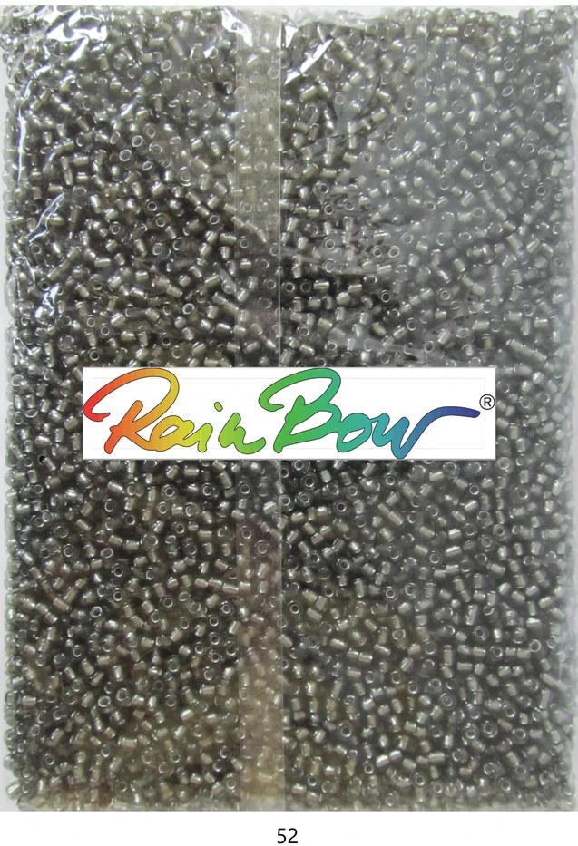 Stikliniai apvalūs karoliukai (biseris) Nr. 6/0 RainBow® 500g, spalva 52