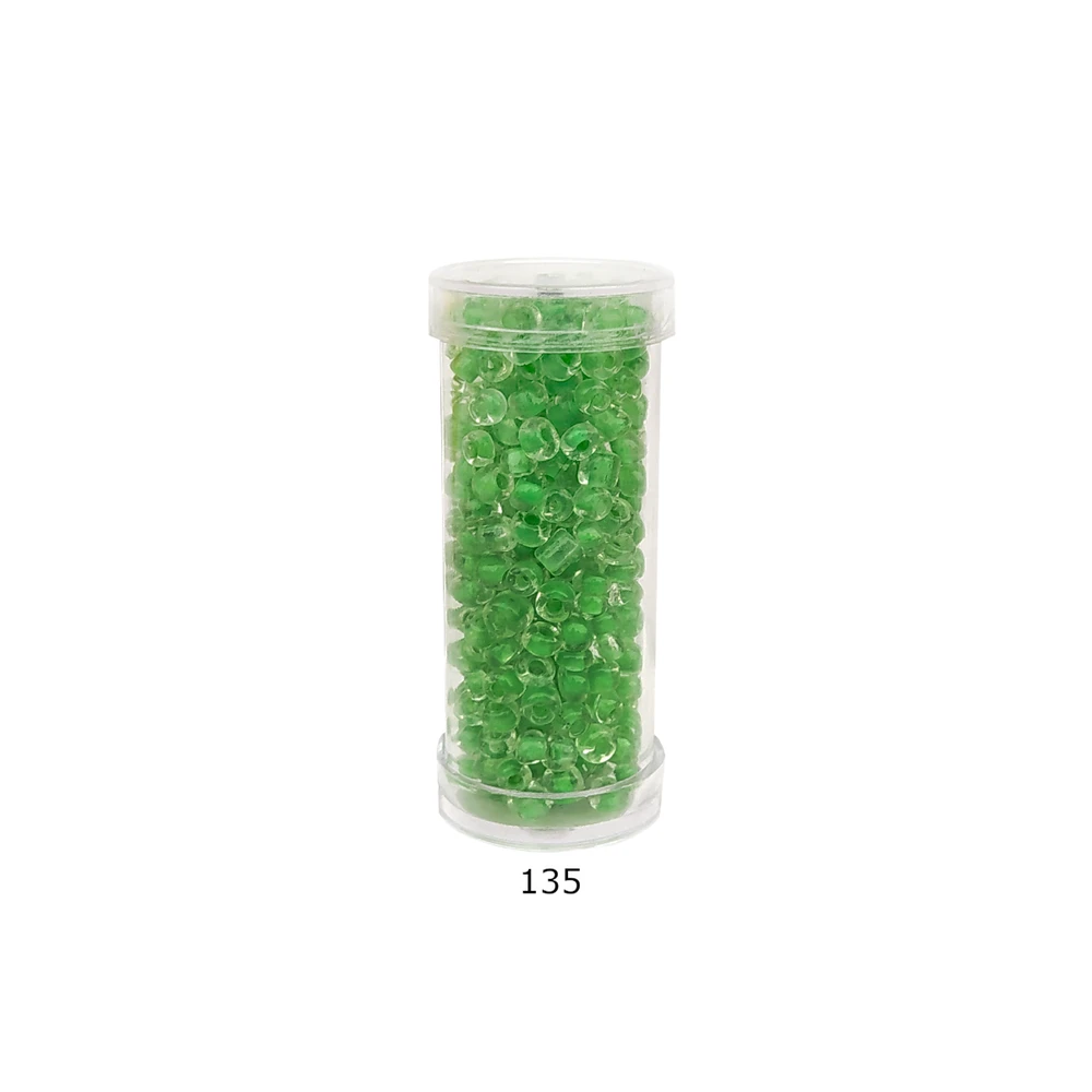 Stikliniai apvalūs karoliukai (biseris) Nr. 6/0 RainBow® plastikinėje tūbelėje 25 g, spalva 135