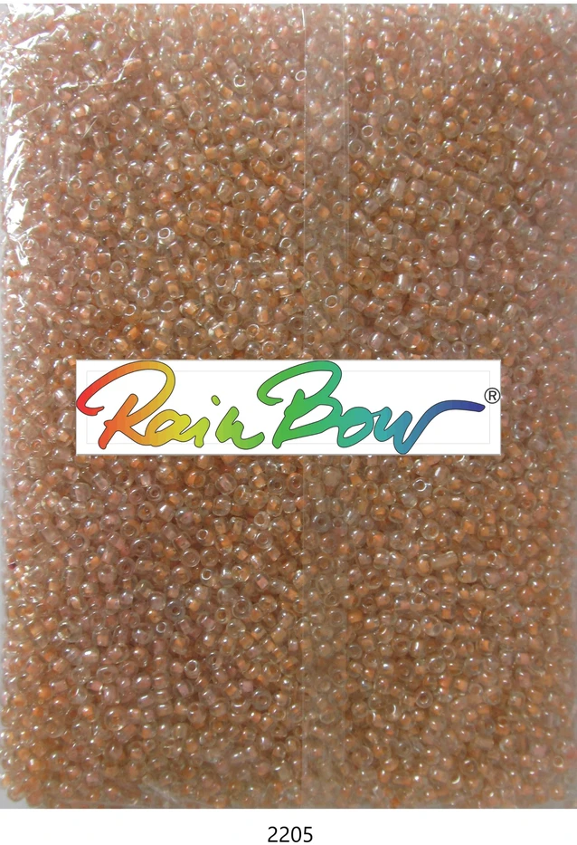 Stikliniai apvalūs karoliukai (biseris) Nr. 6/0 RainBow® 500g, spalva 2205