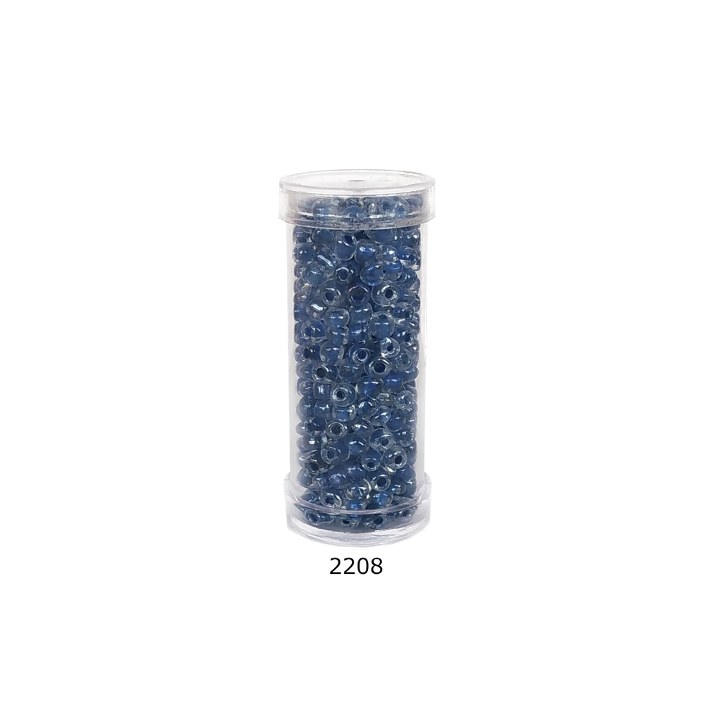 Stikliniai apvalūs karoliukai (biseris) Nr. 6/0 RainBow® plastikinėje tūbelėje 25 g, spalva 2208
