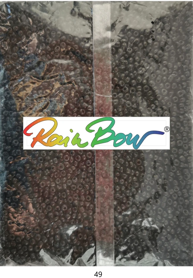Stikliniai apvalūs karoliukai (biseris) Nr. 6/0 RainBow® 500g, spalva 49