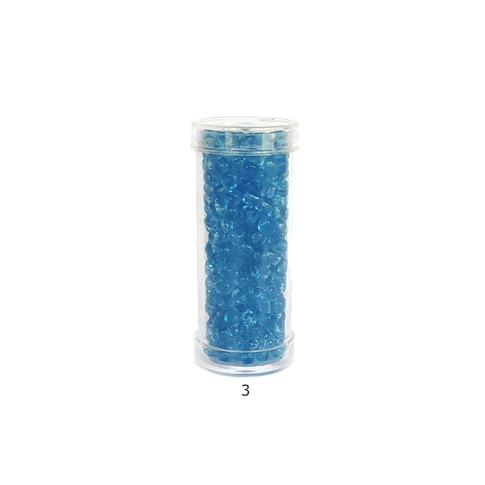 Stikliniai apvalūs karoliukai (biseris) Nr. 6/0 RainBow® plastikinėje tūbelėje 25 g, spalva 3