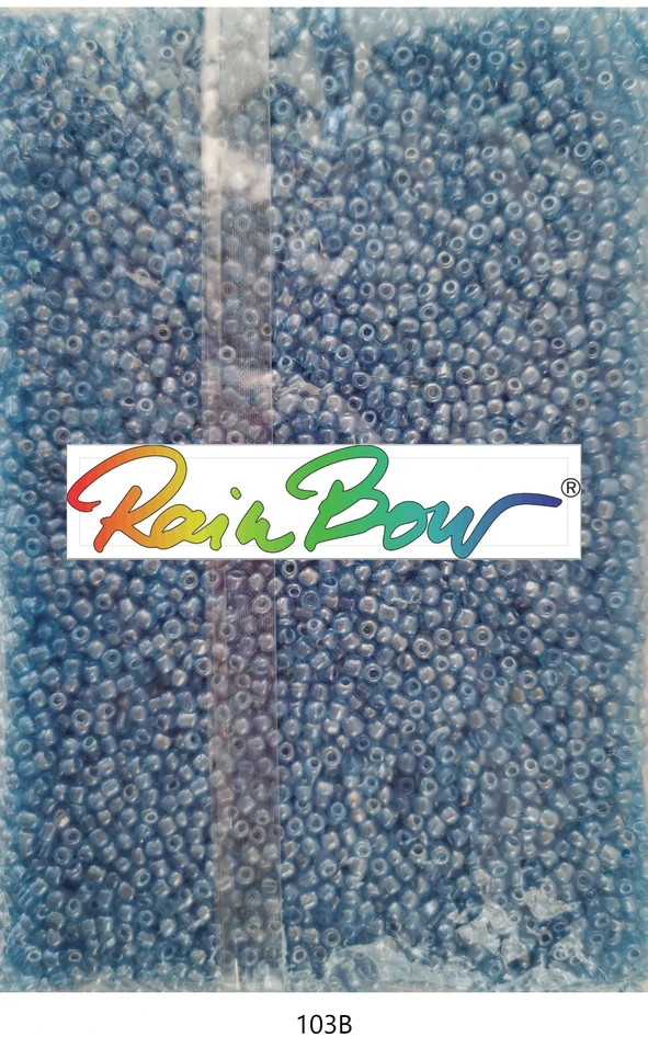 Stikliniai apvalūs karoliukai (biseris) Nr. 6/0 RainBow® 500g, spalva 103B