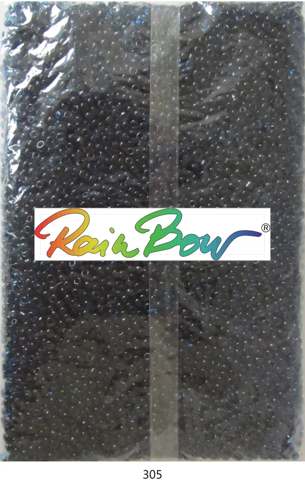 Stikliniai apvalūs karoliukai (biseris) Nr. 6/0 RainBow® 500g, spalva 305
