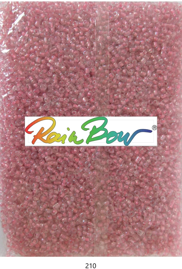 Stikliniai apvalūs karoliukai (biseris) Nr. 6/0 RainBow® 500g, spalva 210