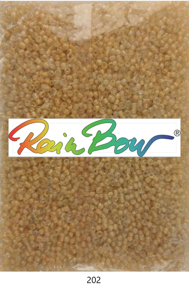 Stikliniai apvalūs karoliukai (biseris) Nr. 6/0 RainBow® 500g, spalva 202