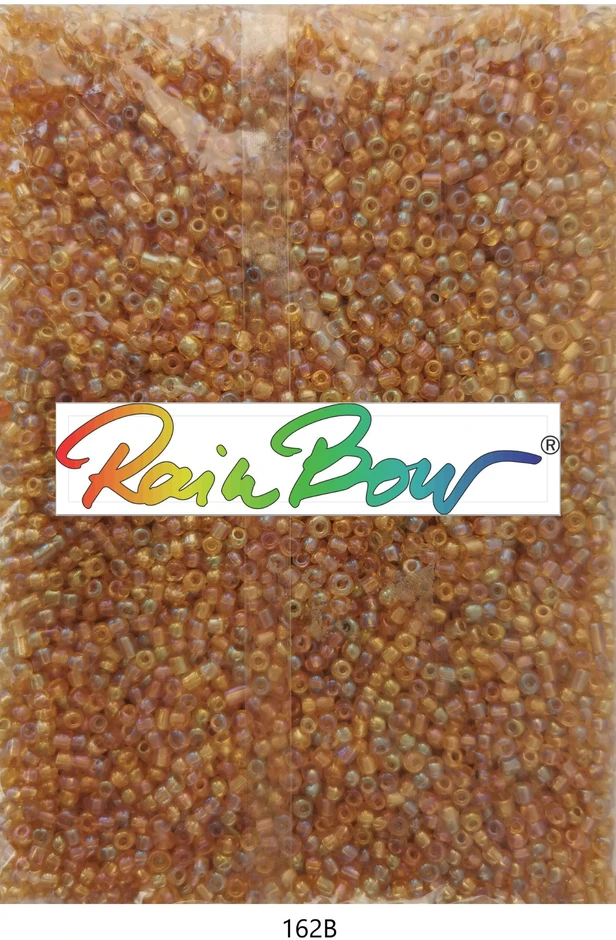 Stikliniai apvalūs karoliukai (biseris) Nr. 6/0 RainBow® 500g, spalva 162B