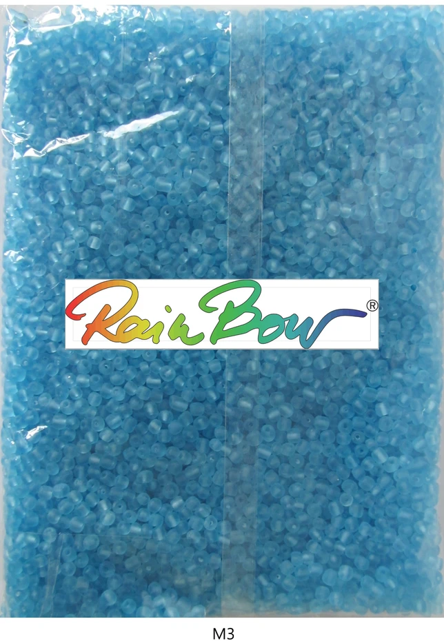 Stikliniai apvalūs karoliukai (biseris) Nr. 6/0 RainBow® 500g, spalva M3