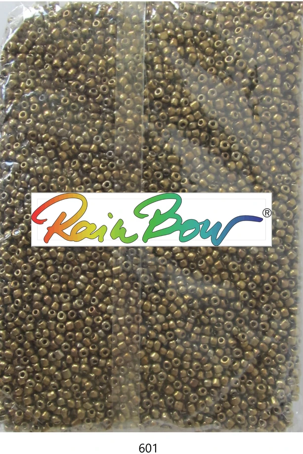 Stikliniai apvalūs karoliukai (biseris) Nr. 6/0 RainBow® 500g, spalva 601