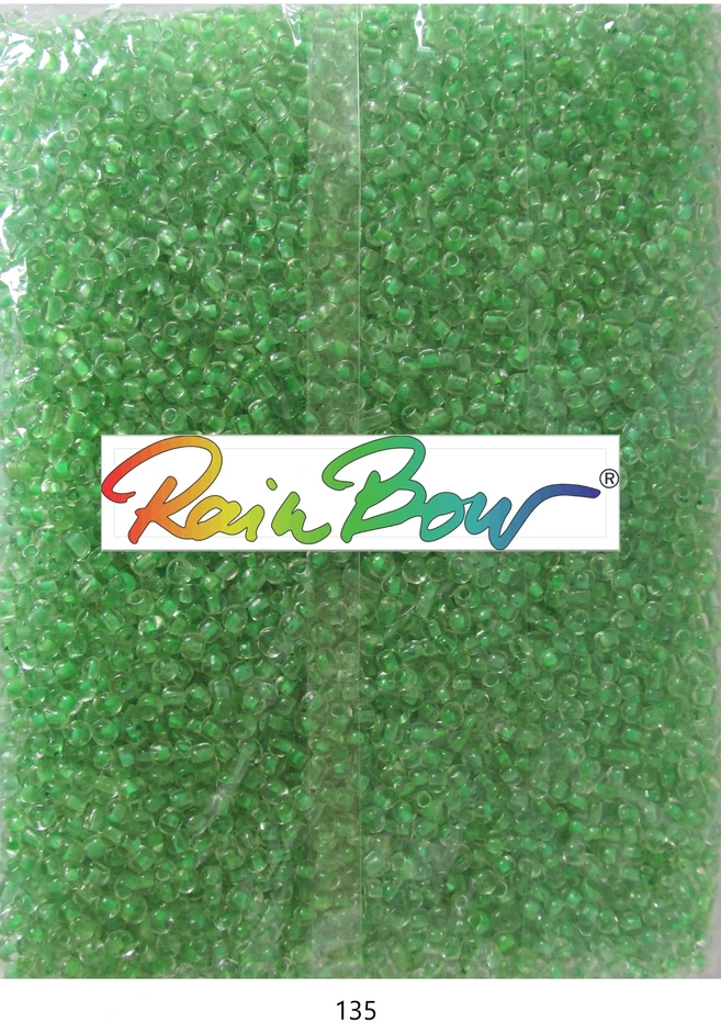 Stikliniai apvalūs karoliukai (biseris) Nr. 6/0 RainBow® 500g, spalva 135