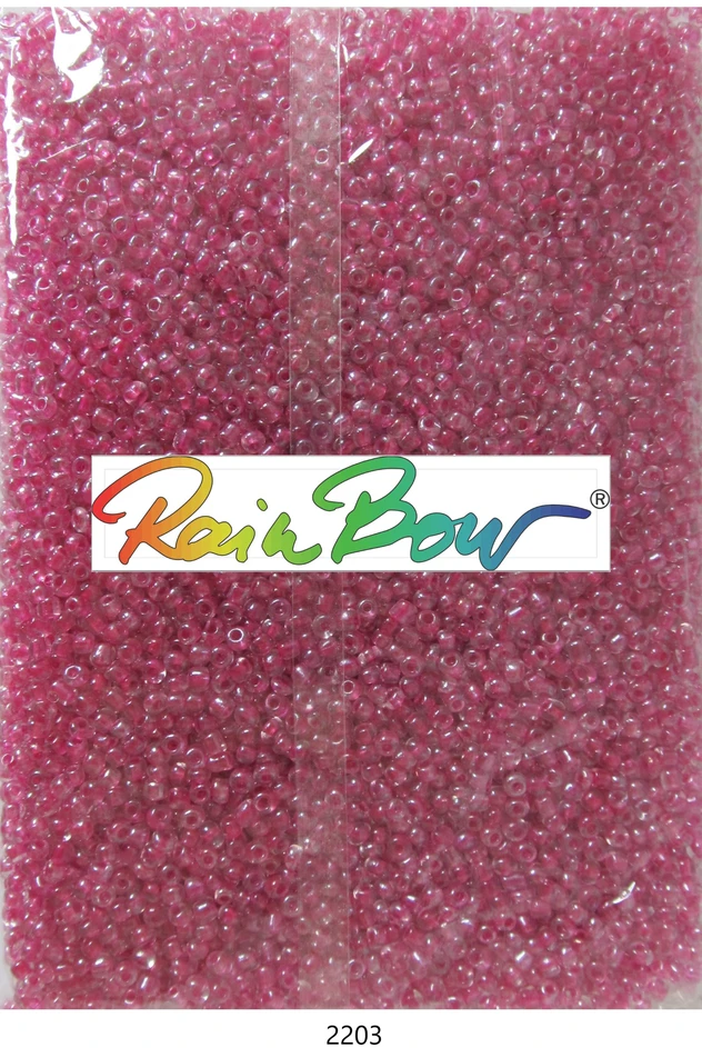Stikliniai apvalūs karoliukai (biseris) Nr. 6/0 RainBow® 500g, spalva 2203